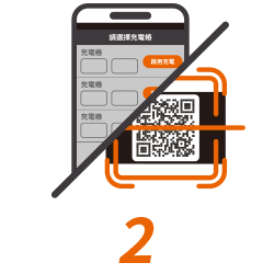 2.掃描樁體 QR Code / 選擇充電樁